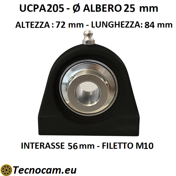 Supporto con Cuscinetto INOX UCPA205 in Plastica