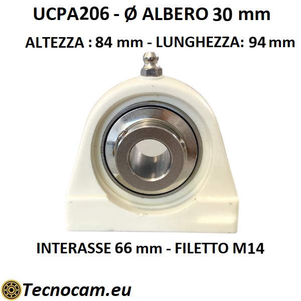 Supporto con Cuscinetto INOX UCPA206 in Plastica