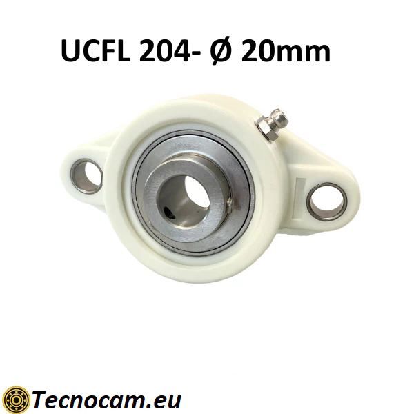 Supporto con Cuscinetto INOX UCFL204 in Plastica