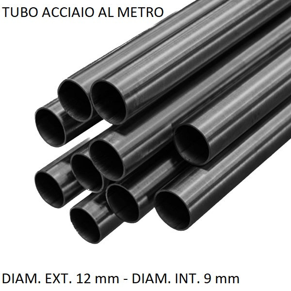 Tubo Acciaio per Oleodinamica al Metro Ø est. 12 mm Ø int. 9 mm