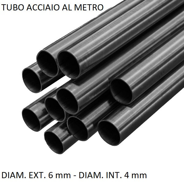Tubo Acciaio per Oleodinamica al Metro Ø est. 6 mm Ø int. 4 mm