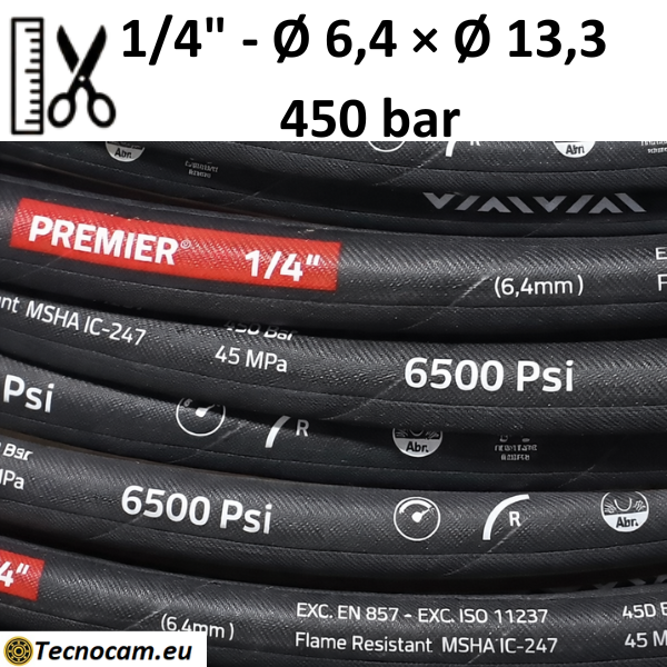 Tuyau hydraulique haute pression au mètre 2SC PREMIER 1/4", 450 bar