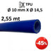Spezzone di tubo blu in poliuretano TPU retinato 14,5×10 mm, lunghezza 2,55 m, per aria compressa 20 bar