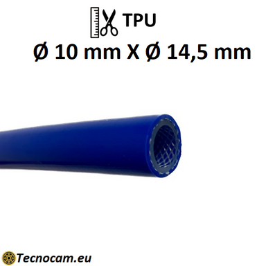 Tubo per aria compressa in poliuretano TPU retinato blu 14,5×10 mm, 20 bar