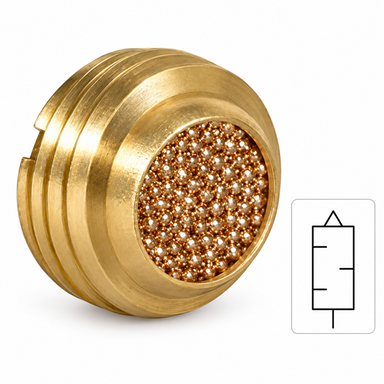 Silencieux pour air comprimé en laiton et bronze fritté