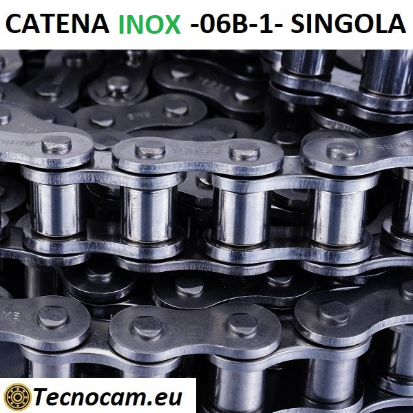 Catena di Trasmissione a Rulli 06B-1 Singola in ACCIAIO INOX
