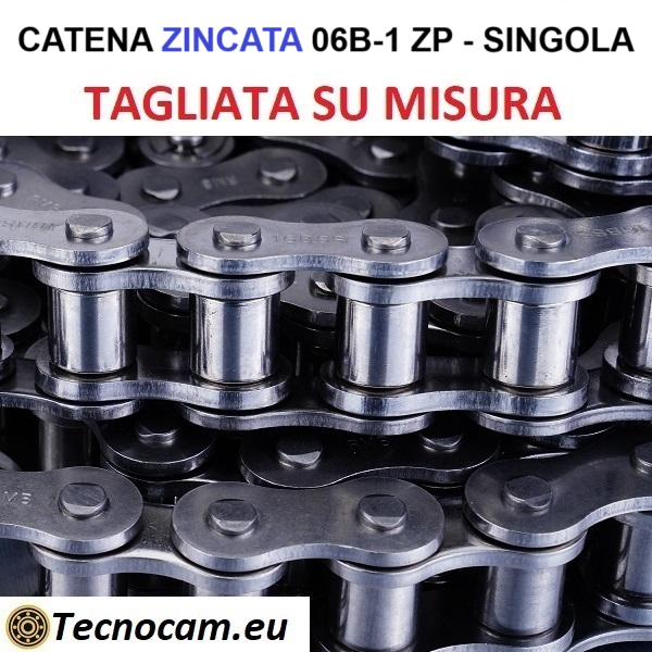 Chaîne d'entraînement à un rouleau 06B-1, galvanisée - coupée sur mesure