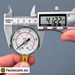 Misurazione con calibro della cassa del manometro a secco 0–1 bar con attacco radiale R 1/8 BSPT