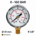 Manometro a secco 0–160 bar con cassa metallica Ø 41 mm e attacco radiale maschio R 1/8 BSPT