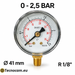 Manometro a secco 0–2,5 bar con cassa Ø 41 mm e attacco radiale maschio R 1/8 BSPT