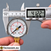 Misurazione con calibro della cassa del manometro a secco 0–4 bar con attacco radiale R 1/8 BSPT