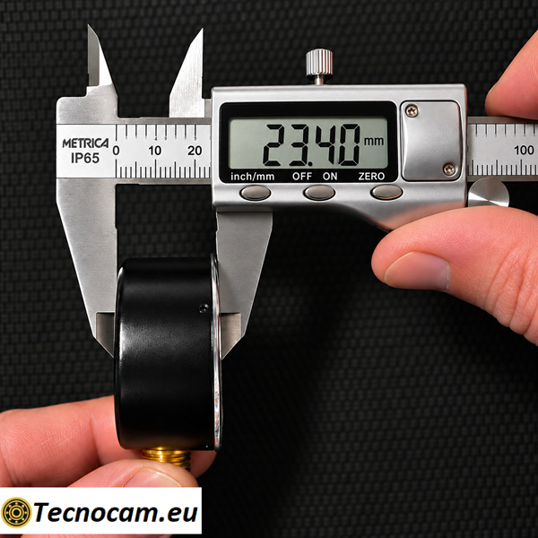 Profondità della cassa del manometro a secco con attacco radiale R 1/8, misura 23,40 mm