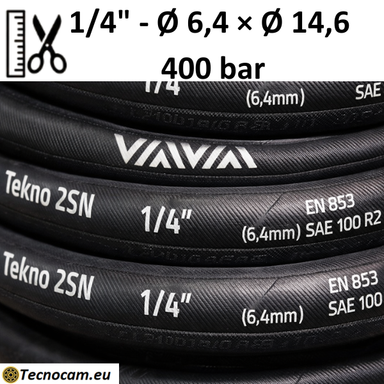 Flexible hydraulique 2SN R2T 1/4 pouce, 400 bar, vendu au mètre