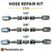 Kit de réparation de flexibles hydrauliques 2SN sans sertisseuse avec raccords, jupes et mamelons