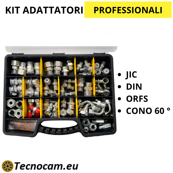 Kit Adattatori Professionali DIN - JIC - ORFS su Filetto GAS