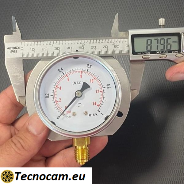 Manometro a SECCO Scala 0-1 Bar, con FLANGIA e Attacco Radiale Maschio Gas 1/4" serie MANXRFSG