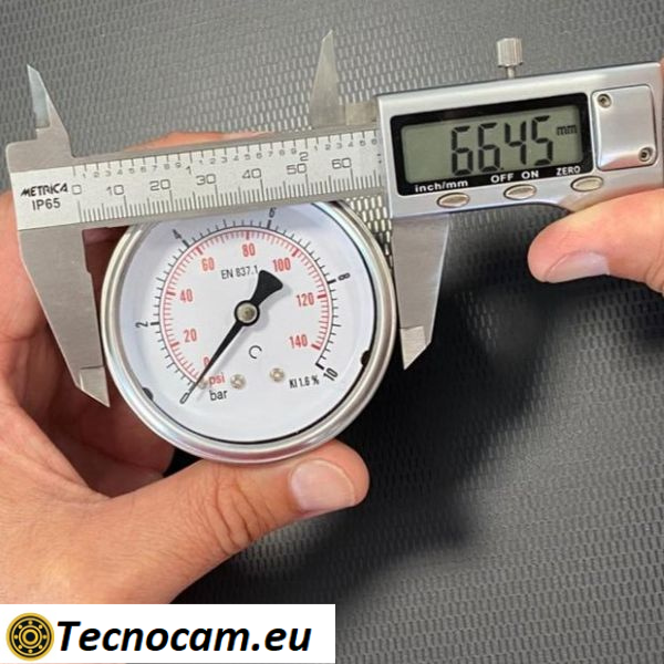 Manometro a SECCO Scala 0-10 Bar, Attacco Posteriore Maschio Gas 1/4" serie MANXPSG