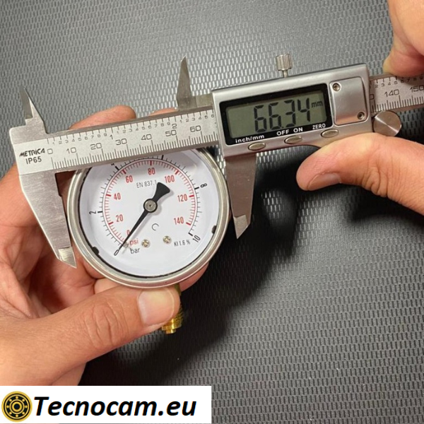 Manometro a SECCO Scala 0-10 Bar, Attacco Radiale Maschio Gas 1/4" serie MANXRSG