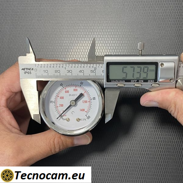 Manomètre à sec, échelle 0-100 bar, boîtier 50 mm, raccord arrière mâle 1/4", série MANX50PSG