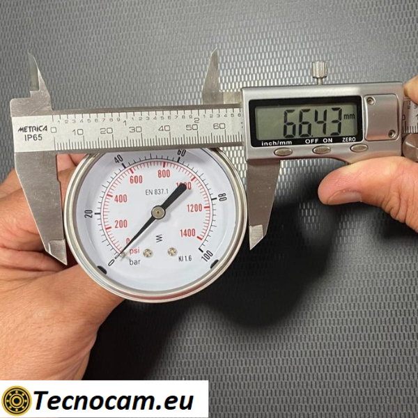 Manometro a SECCO Scala 0-100 Bar, Attacco Posteriore Maschio Gas 1/4" serie MANXPSG