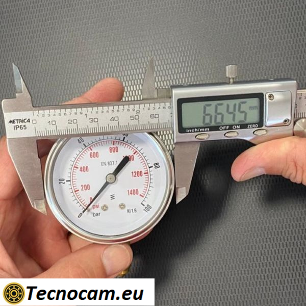 Trockenmanometer, Messbereich 0–100 bar, 1/4"-Außengewinde-Gasanschluss