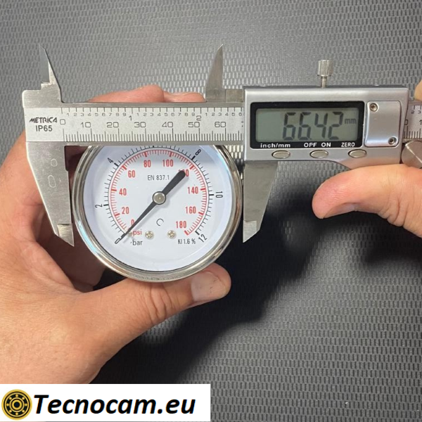 Manometro a SECCO Scala 0-12 Bar, Attacco Posteriore Maschio Gas 1/4" serie MANXPSG