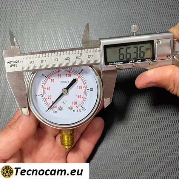 Manometro a SECCO Scala 0-12 Bar, Attacco Radiale Maschio Gas 1/4" serie MANXRSG