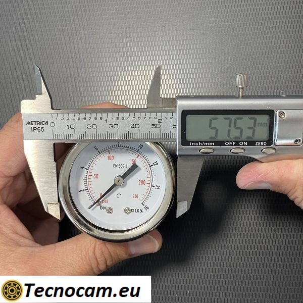 Manomètre à sec, échelle 0-16 bar, boîtier 50 mm, raccord arrière mâle 1/4", série MANX50PSG