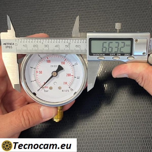Manometro a SECCO Scala 0-16 Bar, Attacco Radiale Maschio Gas 1/4" serie MANXRSG