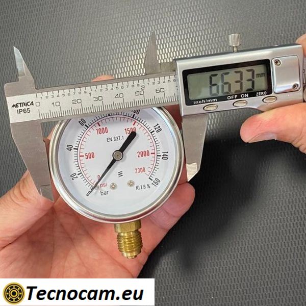 Manometro a SECCO Scala 0-160 Bar, Attacco Radiale Maschio Gas 1/4" serie MANXRSG