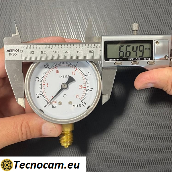 Manometro a SECCO Scala 0-1,6 Bar, Attacco Radiale Maschio Gas 1/4" serie MANXRSG