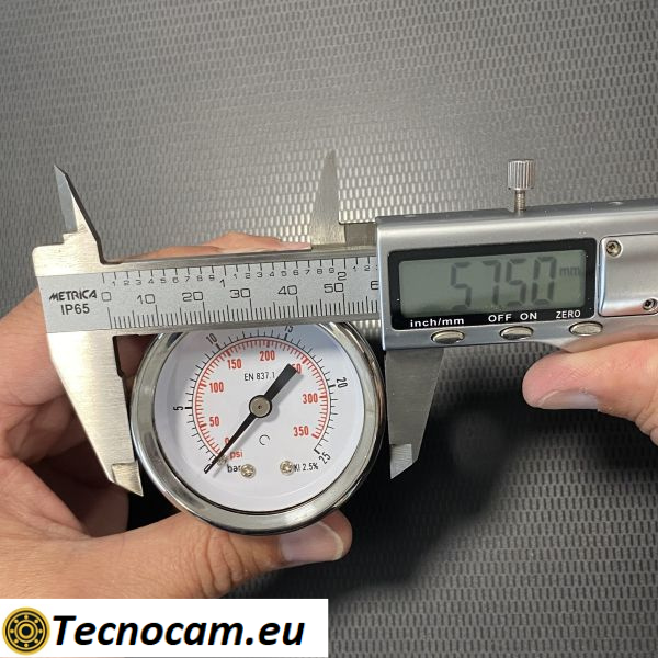 Manometro a SECCO Scala 0-25 Bar, Cassa 50 mm, Attacco Posteriore Maschio Gas 1/4" serie MANX50PSG