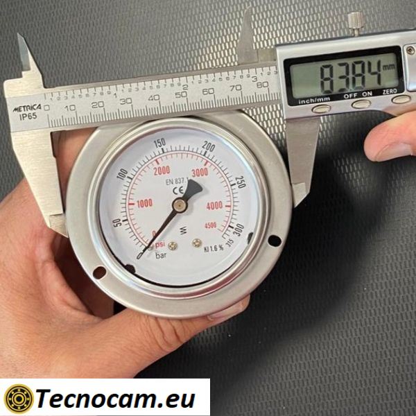 Manometro a SECCO Scala 0-315 Bar, con FLANGIA e Attacco Posteriore Maschio Gas 1/4" serie MANXPFSG