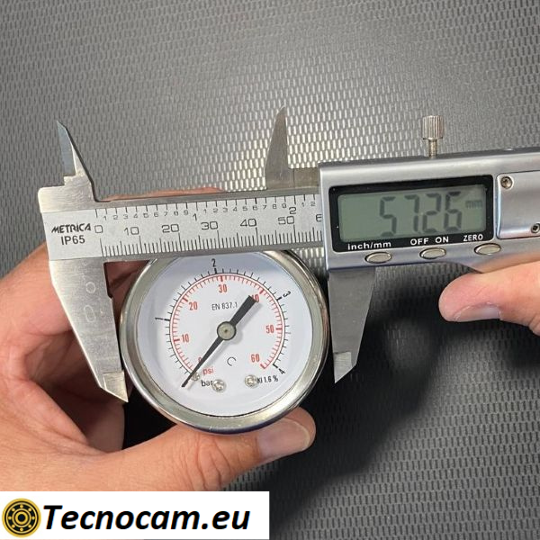 Manomètre à sec, échelle 0-4 bar, boîtier 50 mm, raccord gaz mâle arrière 1/4", série MANX50PSG