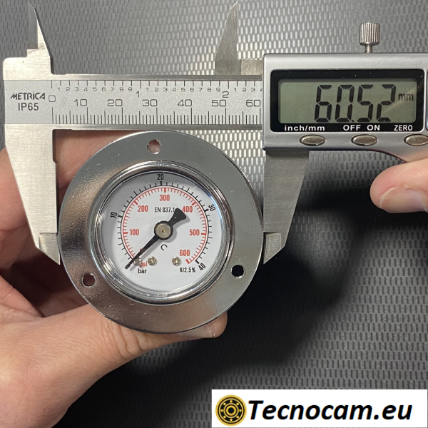 Manometro a SECCO Scala 0-40 Bar, con FLANGIA e Attacco Posteriore Maschio Gas 1/8" Serie MAN40PFSG