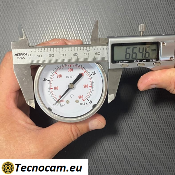 Manometro a SECCO Scala 0-40 Bar, Attacco Posteriore Maschio Gas 1/4" serie MANXPSG