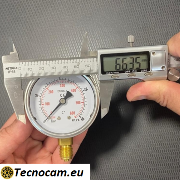 Manometro a SECCO Scala 0-40 Bar, Attacco Radiale Maschio Gas 1/4" serie MANXRSG