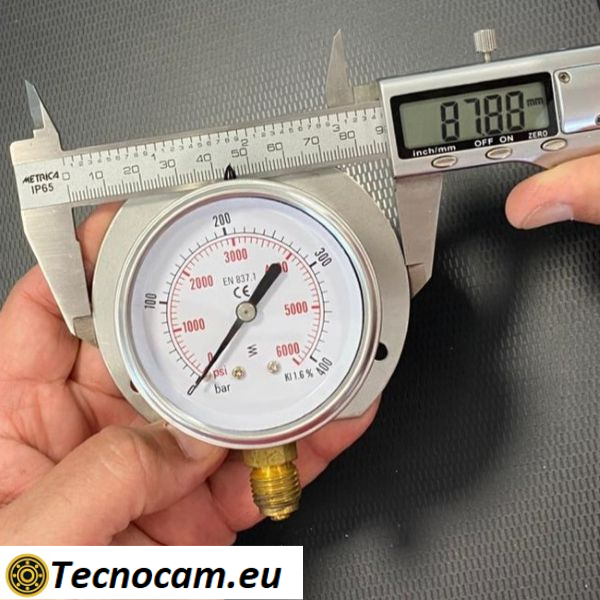 Manometro a SECCO Scala 0-400 Bar, con FLANGIA e Attacco Radiale Maschio Gas 1/4" serie MANXRFSG