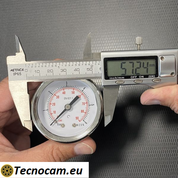 Manomètre à sec, échelle 0-6 bar, boîtier 50 mm, raccord arrière mâle 1/4", série MANX50PSG