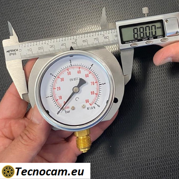Manometro a SECCO Scala 0-6 Bar, con FLANGIA e Attacco Radiale Maschio Gas 1/4" serie MANXRFSG
