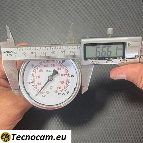 Manometro a SECCO Scala 0-60 Bar, Attacco Posteriore Maschio Gas 1/4" serie MANXPSG