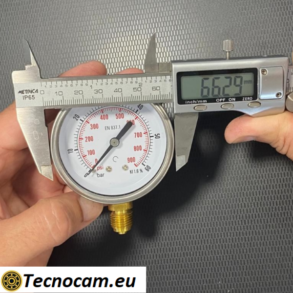 Manomètre à sec, échelle 0-60 bar, raccord radial mâle gaz 1/4", série MANXRSG