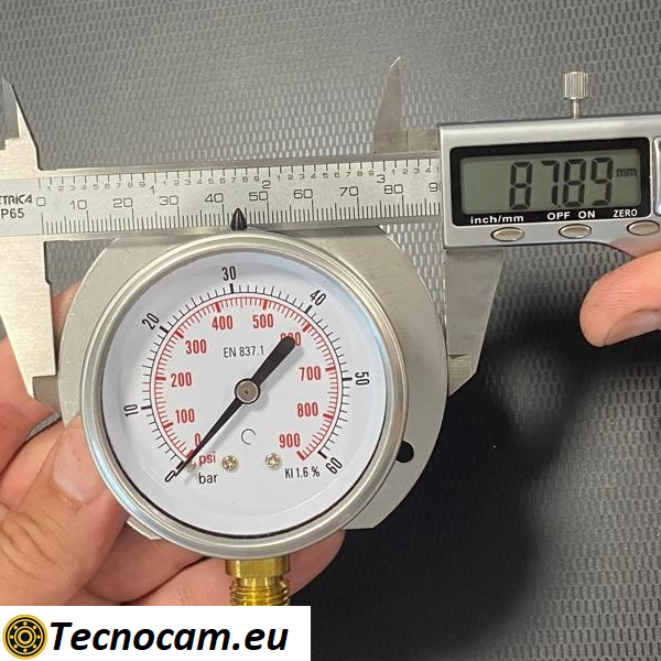 Manometro a SECCO Scala 0-60 Bar, con FLANGIA e Attacco Radiale Maschio Gas 1/4" serie MANXRFSG