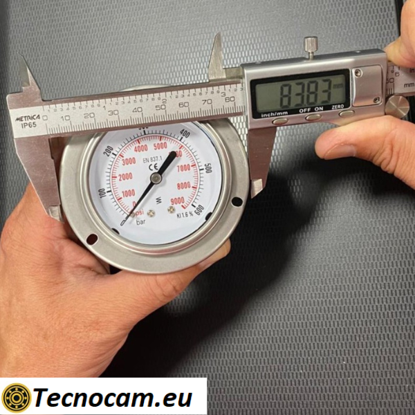 Manomètre à sec, échelle 0-600 bar, avec bride et raccord arrière mâle gaz 1/4", série MANXPFSG