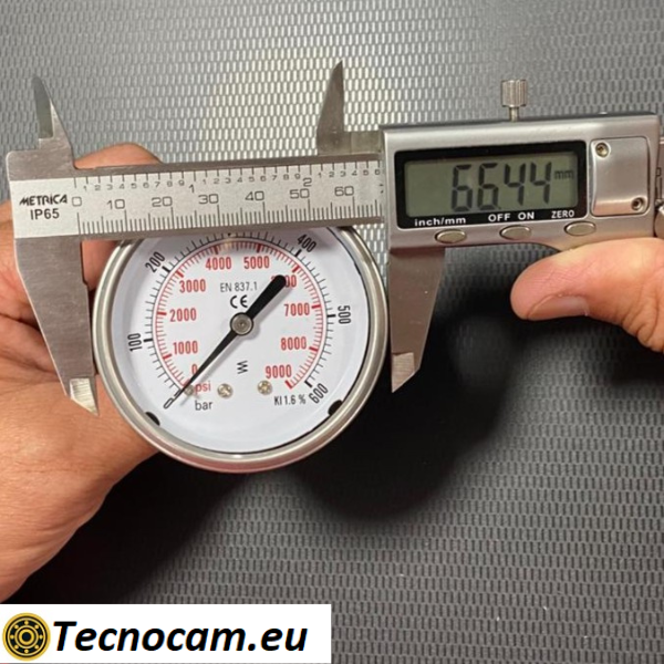 Manometro a SECCO Scala 0-600 Bar, Attacco Posteriore Maschio Gas 1/4" serie MANXPSG