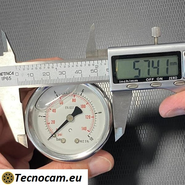 Manomètre à glycérine, échelle 0-10 bar, boîtier 50 mm, raccord arrière mâle 1/4", série MAN50PCG 