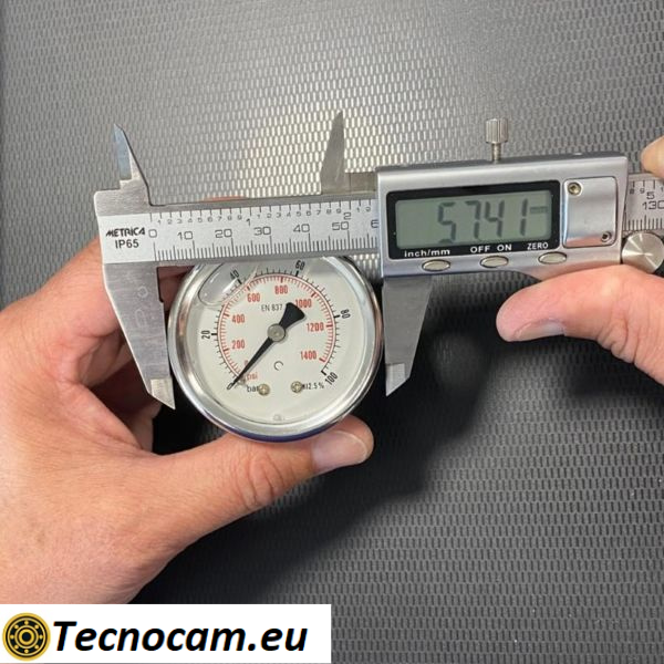 Manomètre à glycérine, échelle 0-100 bar, boîtier 50 mm, raccord arrière mâle 1/4", série MAN50PCG