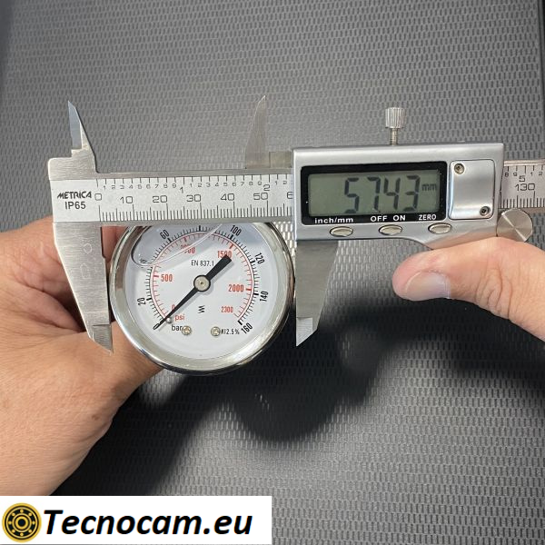 Manomètre à glycérine, échelle 0-160 bar, boîtier 50 mm, raccord arrière mâle 1/4", série MAN50PCG