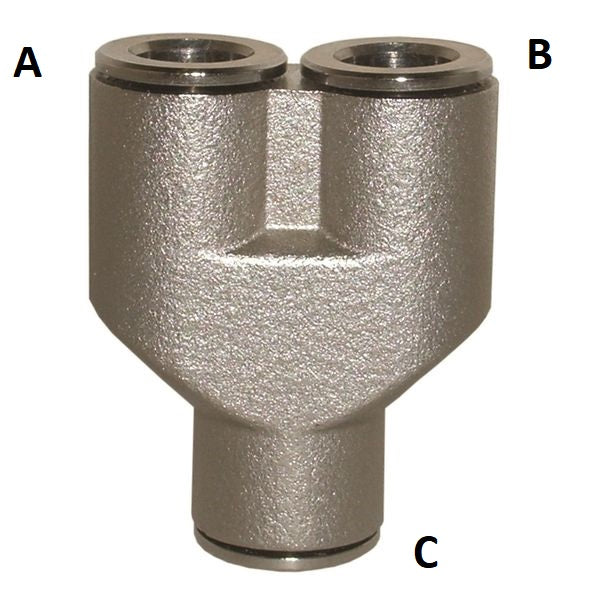 Raccordo Automatico Push-In a Y in Ottone Nichelato