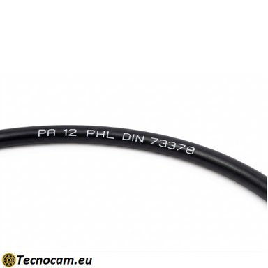 Tube Rilsan PA12 PHL 12×9 mm noir pour air comprimé, diamètre extérieur 12 mm et intérieur 9 mm